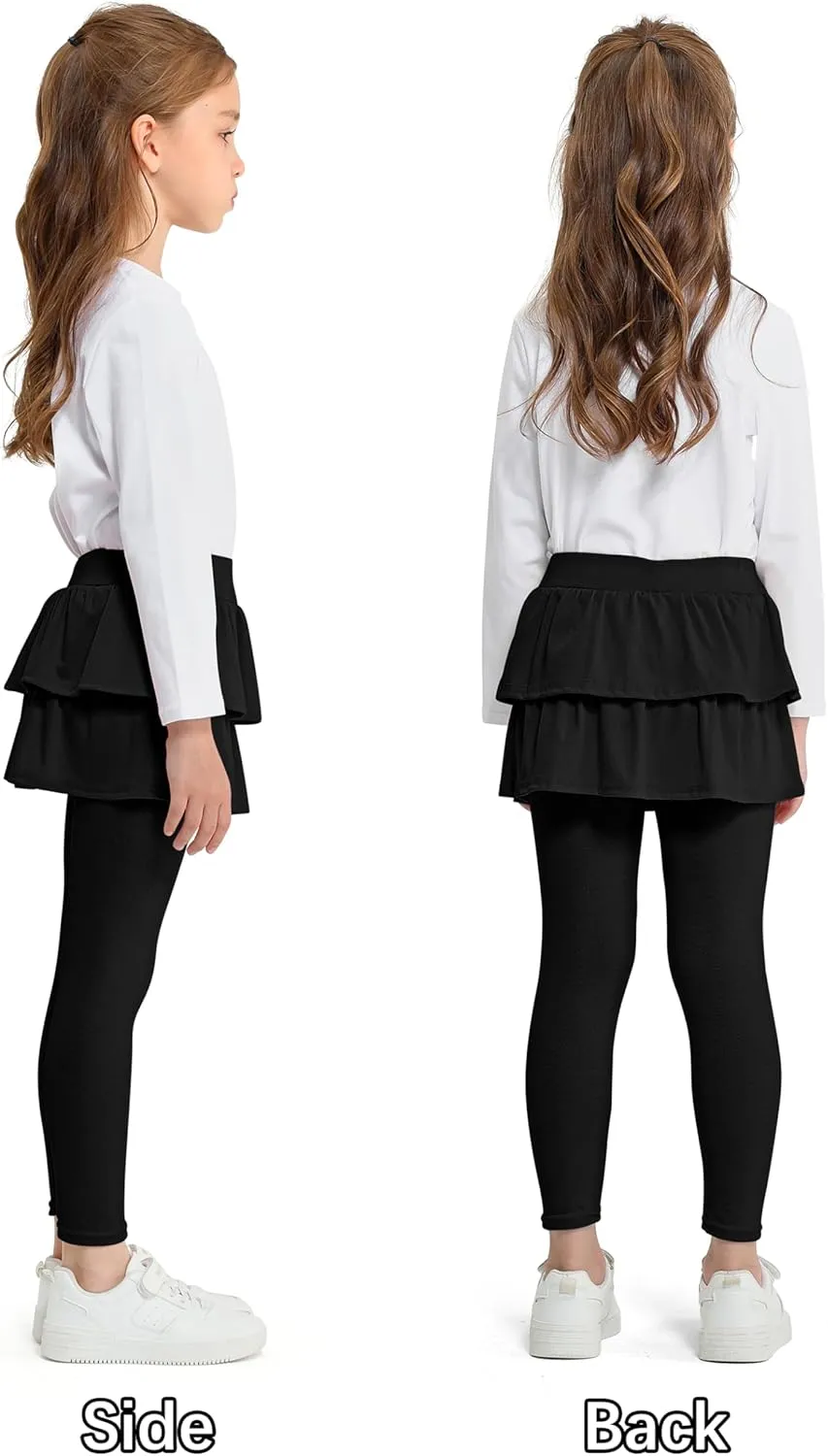 Cooraby 1/2/3 Pack Girls Leggings Toddler Girl Pants School Uniform Pants Warm Stretchy Skirt Leggings for Girls 2-14 Years