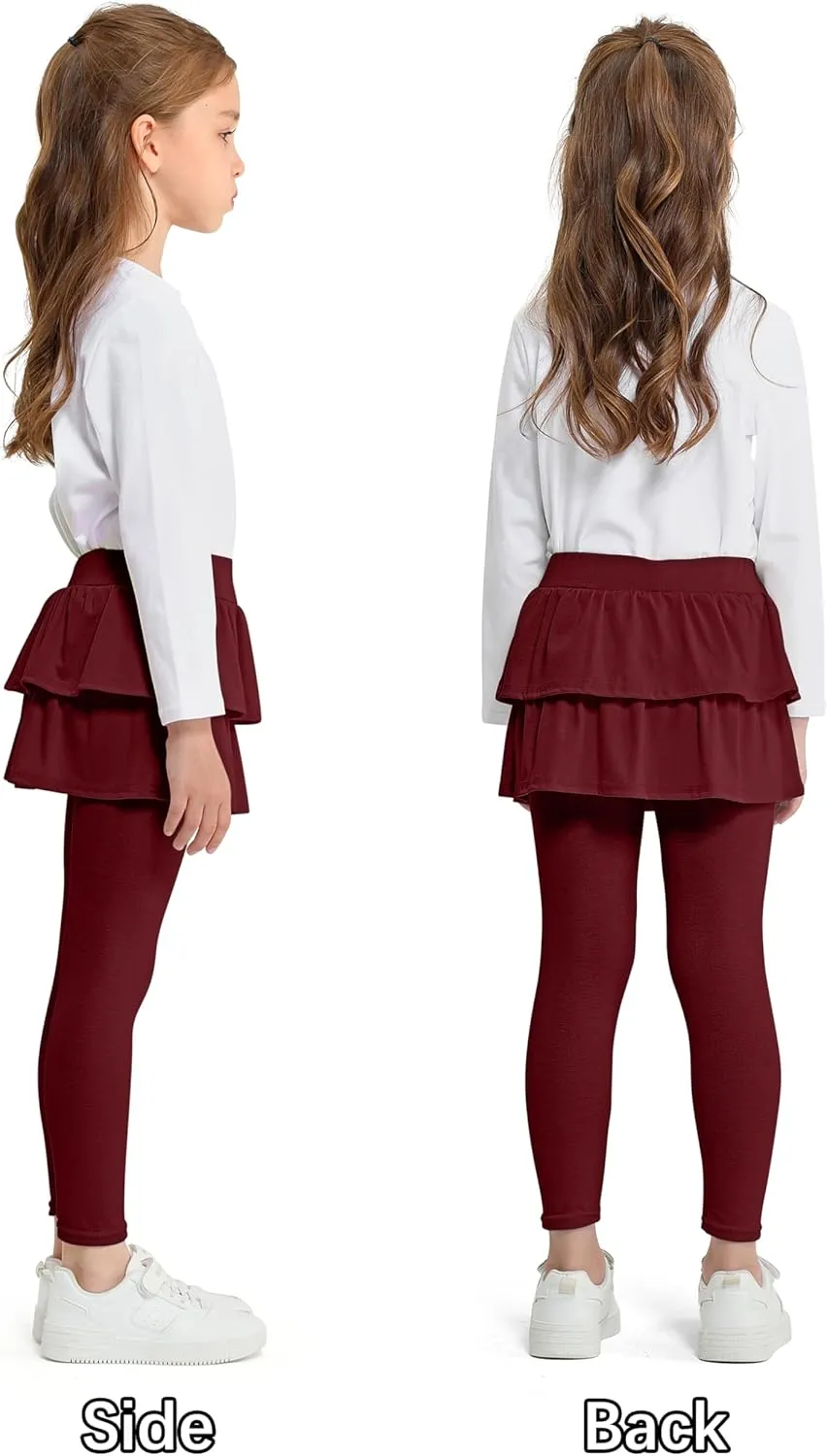 Cooraby 1/2/3 Pack Girls Leggings Toddler Girl Pants School Uniform Pants Warm Stretchy Skirt Leggings for Girls 2-14 Years