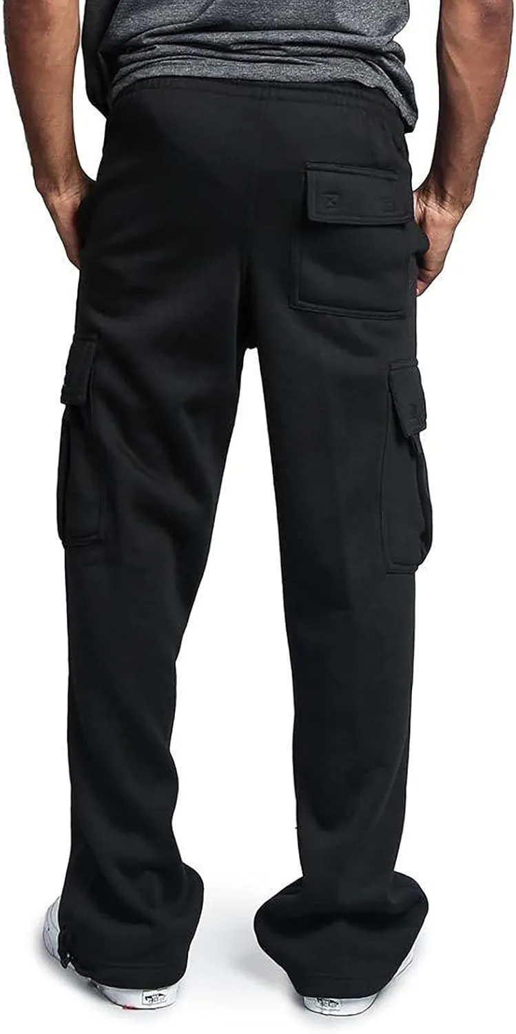 Cotton Joggers for Men Casual Drawstring Athletic Jogger Gym Workout Jogging Pants Straight Cargo Pants Sweatpants
