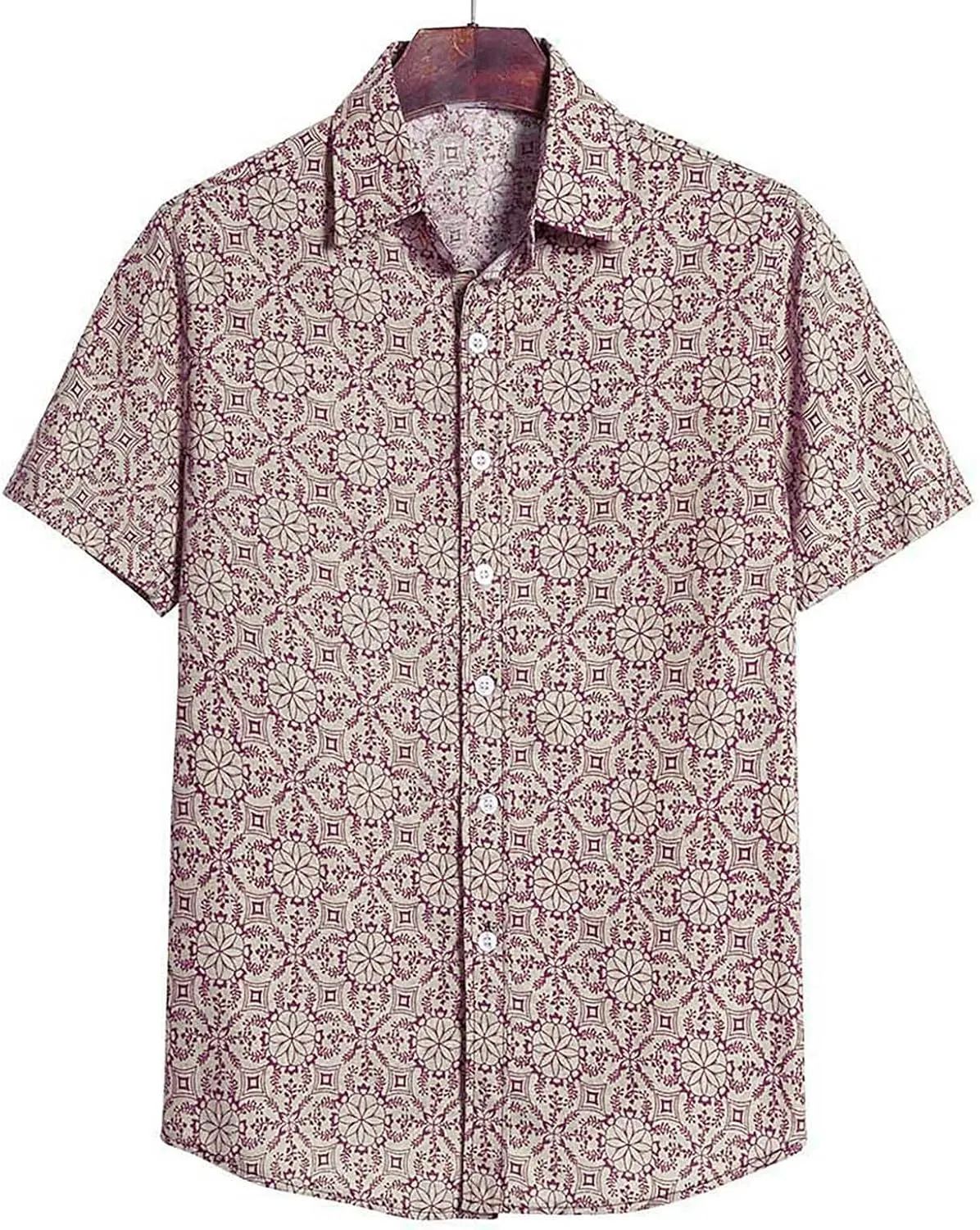 Cotton T-Shirt Shirt Sleeve Casual Blouse Printed Short Mens Men's Blouse Fit Shirt