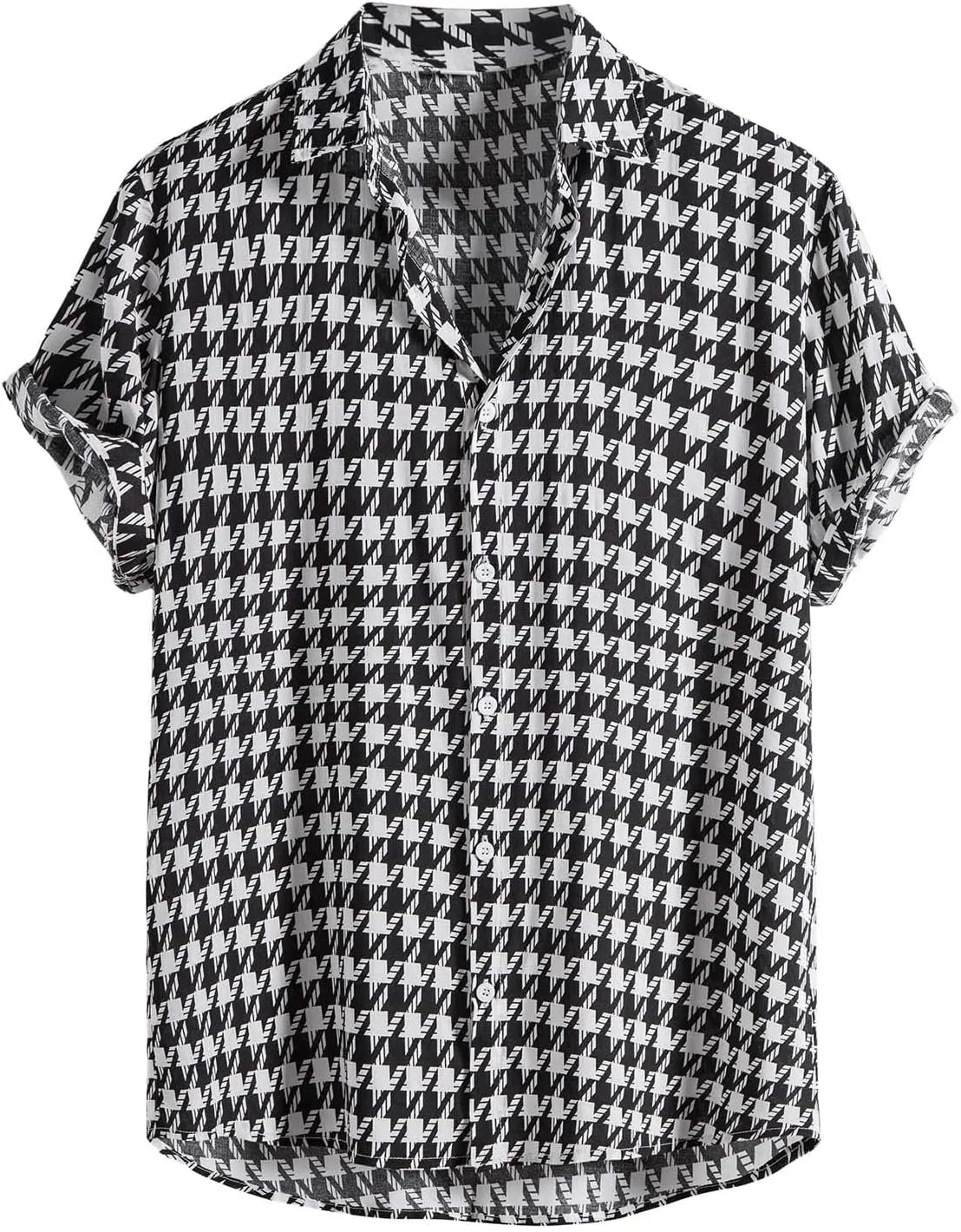 Cotton T-Shirt Shirt Sleeve Casual Blouse Printed Short Mens Men's Blouse Fit Shirt