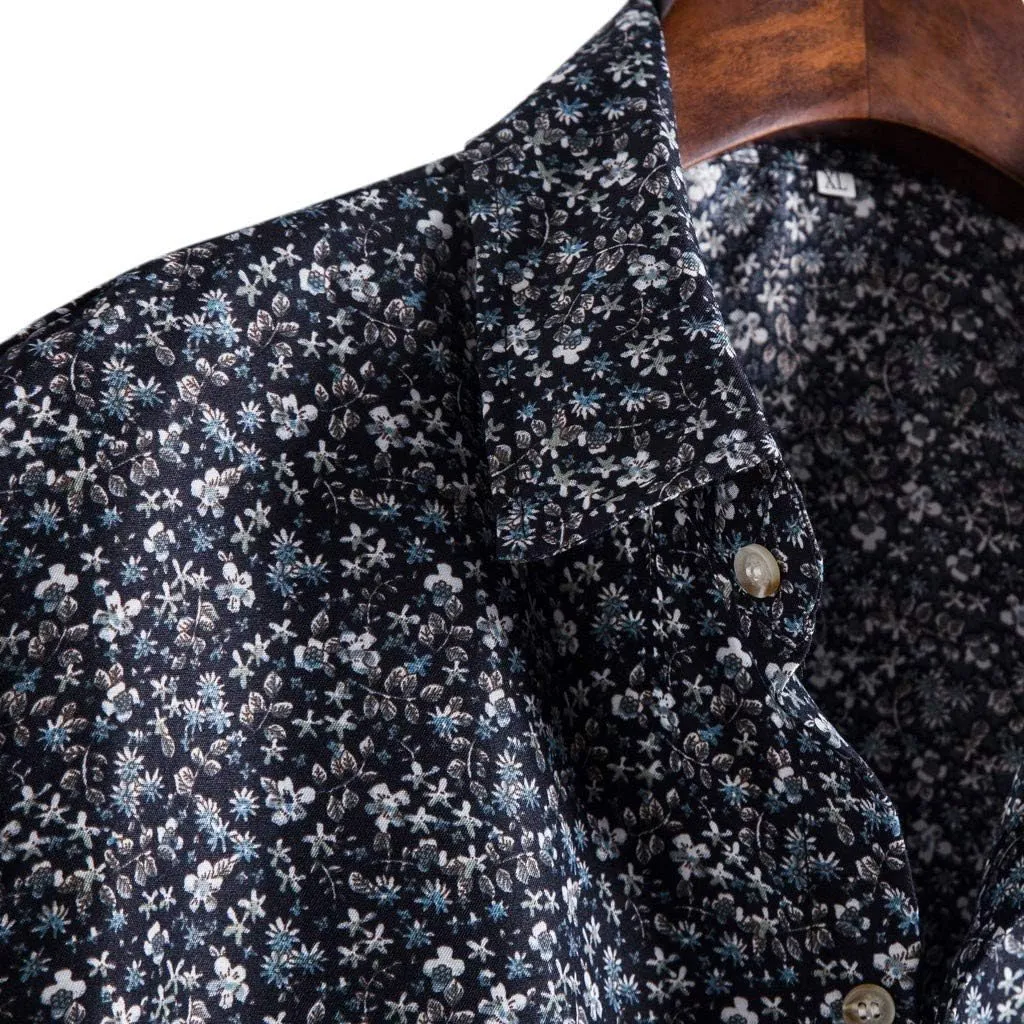 Cotton T-Shirt Shirt Sleeve Casual Blouse Printed Short Mens Men's Blouse Fit Shirt