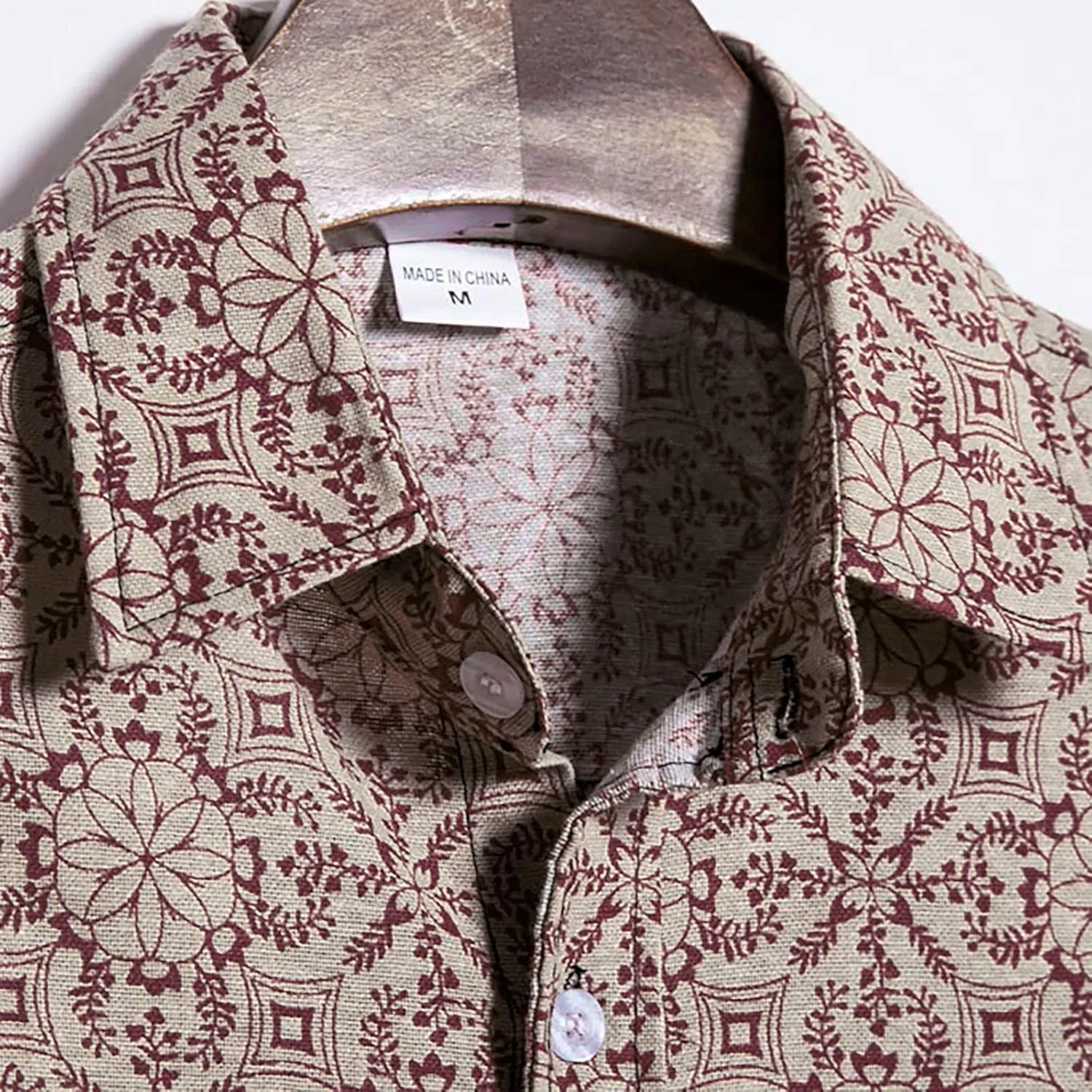 Cotton T-Shirt Shirt Sleeve Casual Blouse Printed Short Mens Men's Blouse Fit Shirt