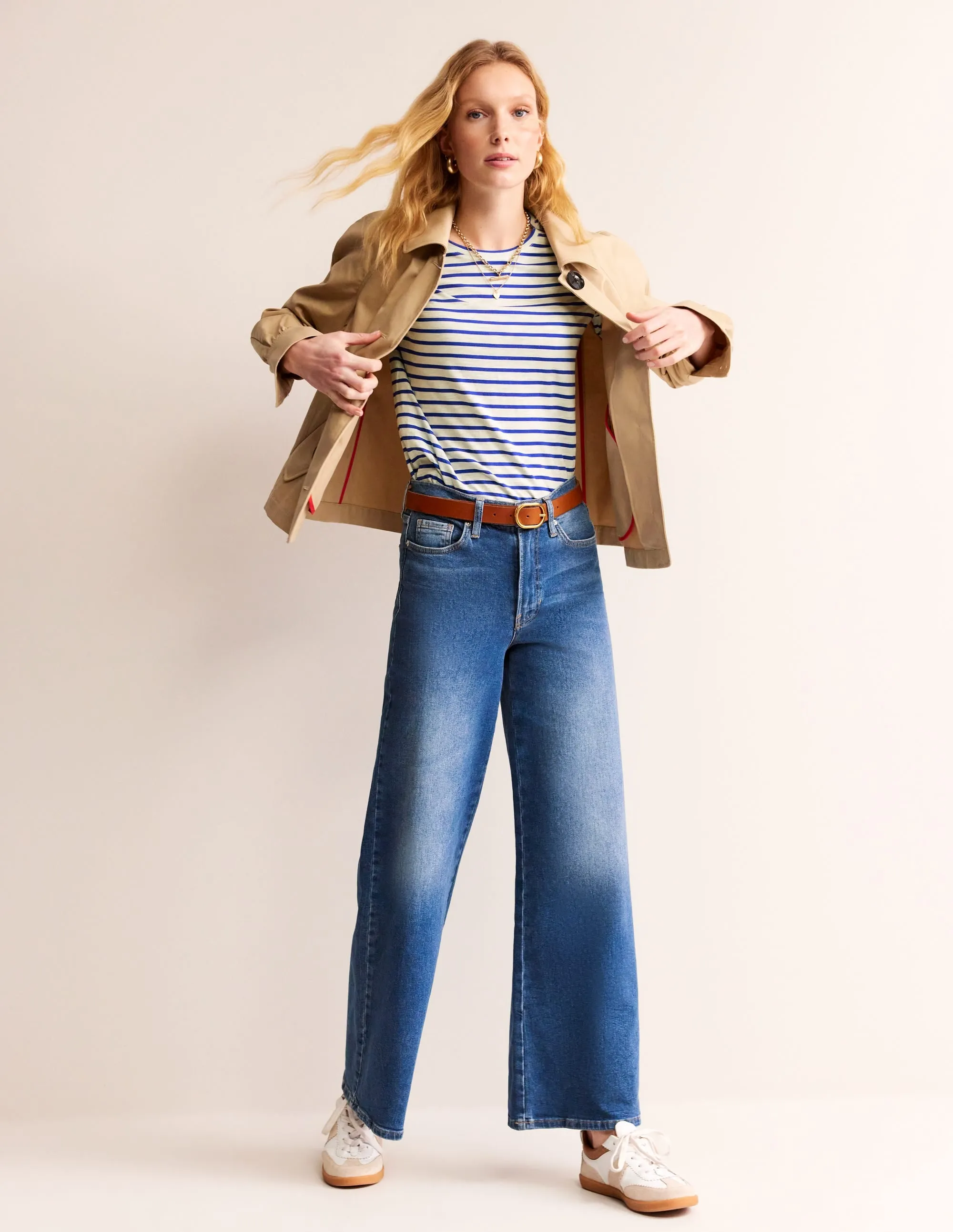Crew Neck Frill Cuff T-shirt-Ivory, Surf the Web