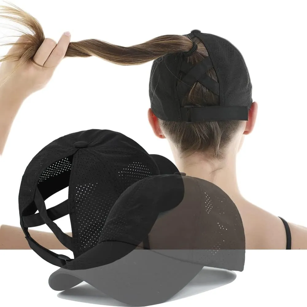 Cross Hat Womens Baseball Cap -Cross Ponytail Hat Baseball Cap