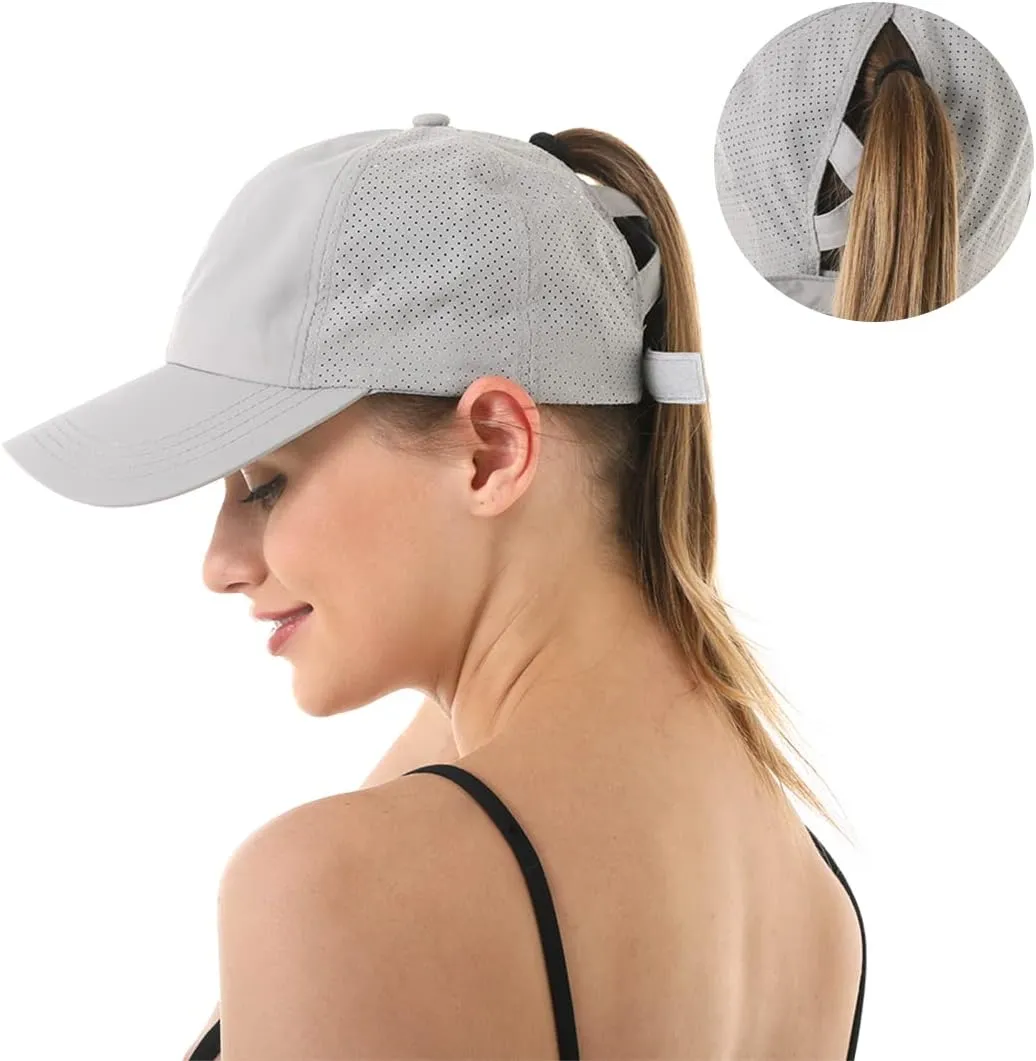 Cross Hat Womens Baseball Cap -Cross Ponytail Hat Baseball Cap