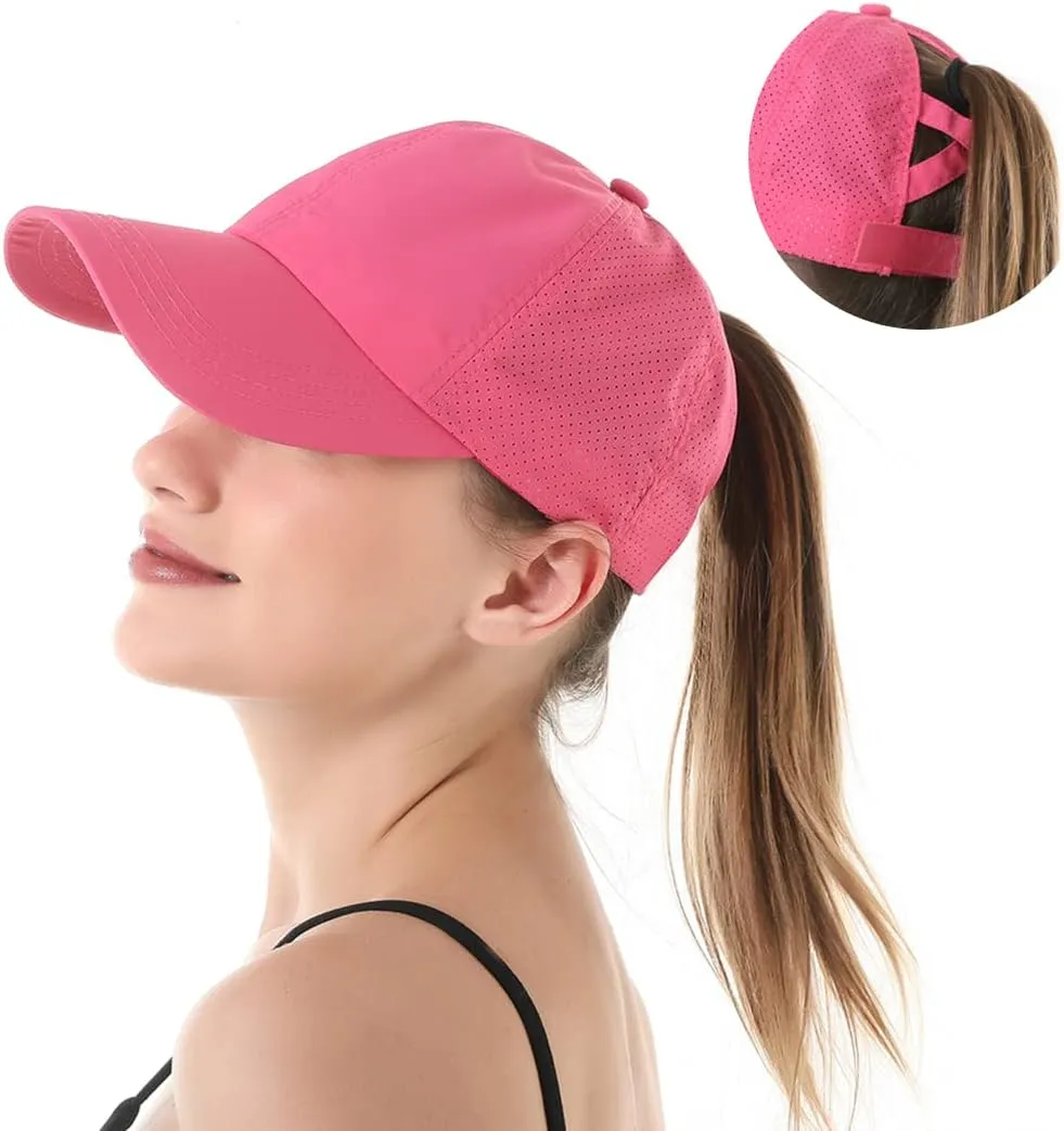 Cross Hat Womens Baseball Cap -Cross Ponytail Hat Baseball Cap