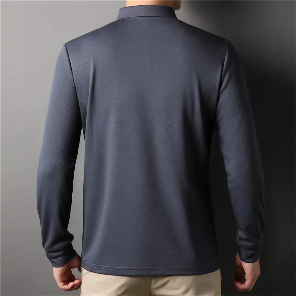 CSCDD Striped Shirt Men's Long Sleeve T-Shirt Men's Business Casual Tops T-Shirt
