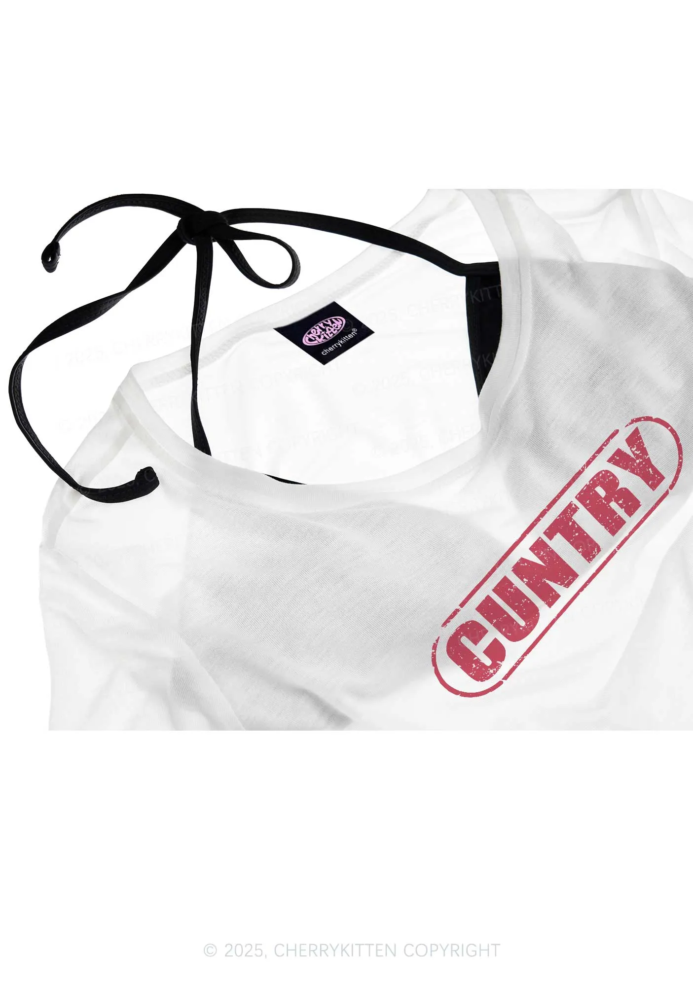 Cuntry Y2K Sheer Crop Tee Cherrykitten