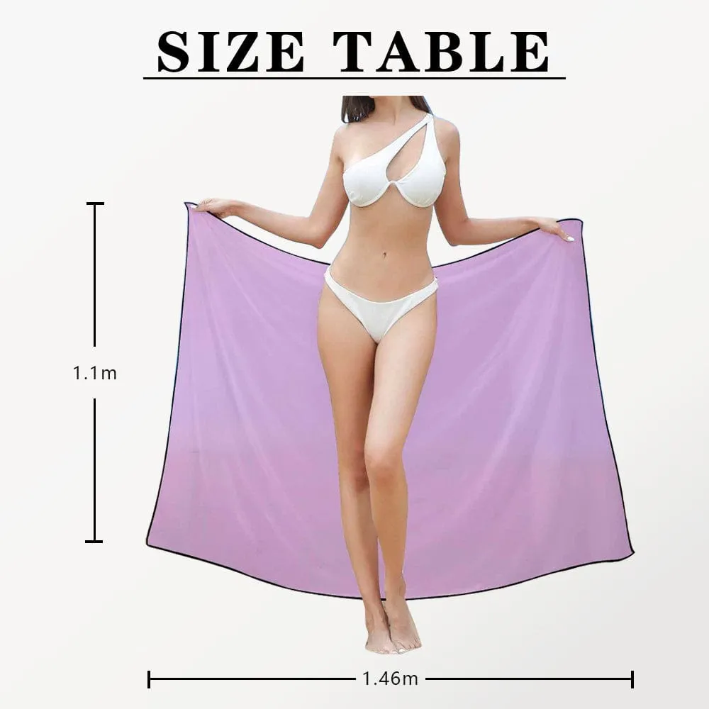 Custom Face Flowers&Tree Long Sarongs Beach Wrap Personalized Bikini Cover Up
