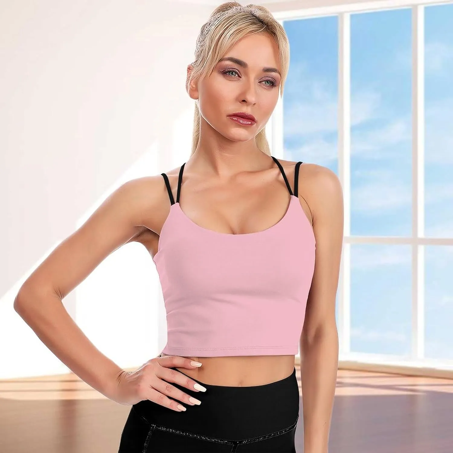 Custom Sports Top Yoga Strap Tank Top, Customized Tank Top with Your Photo Logo Text