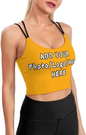 Custom Sports Top Yoga Strap Tank Top, Customized Tank Top with Your Photo Logo Text