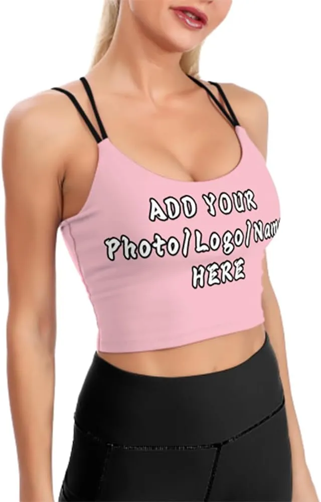 Custom Sports Top Yoga Strap Tank Top, Customized Tank Top with Your Photo Logo Text