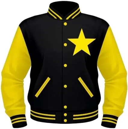 Custom Varsity Jackets, Baseball/Basketball Letterman Unisex Wool and Leather Varsity Jacket Mens/Womens