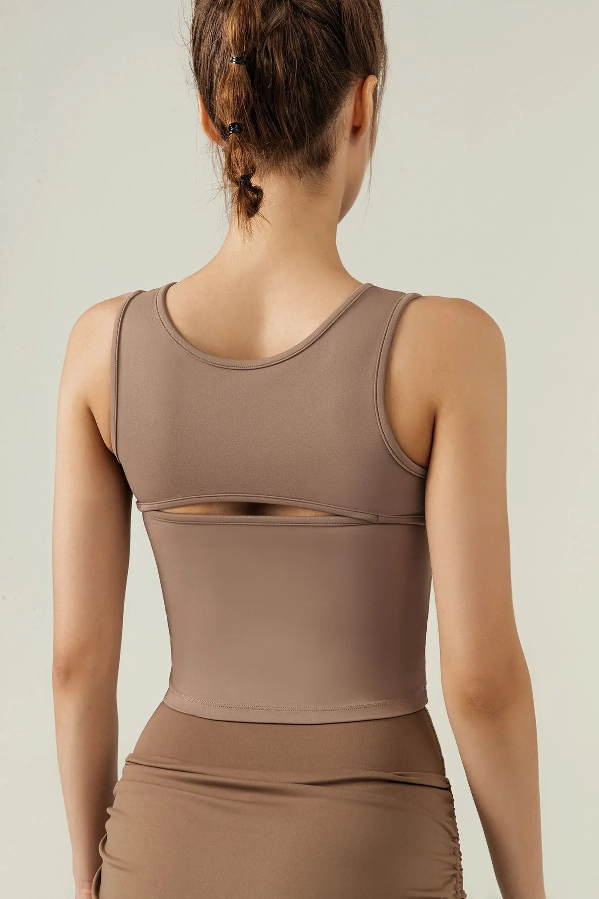 Cutout Tank Tops with Built-In Bra