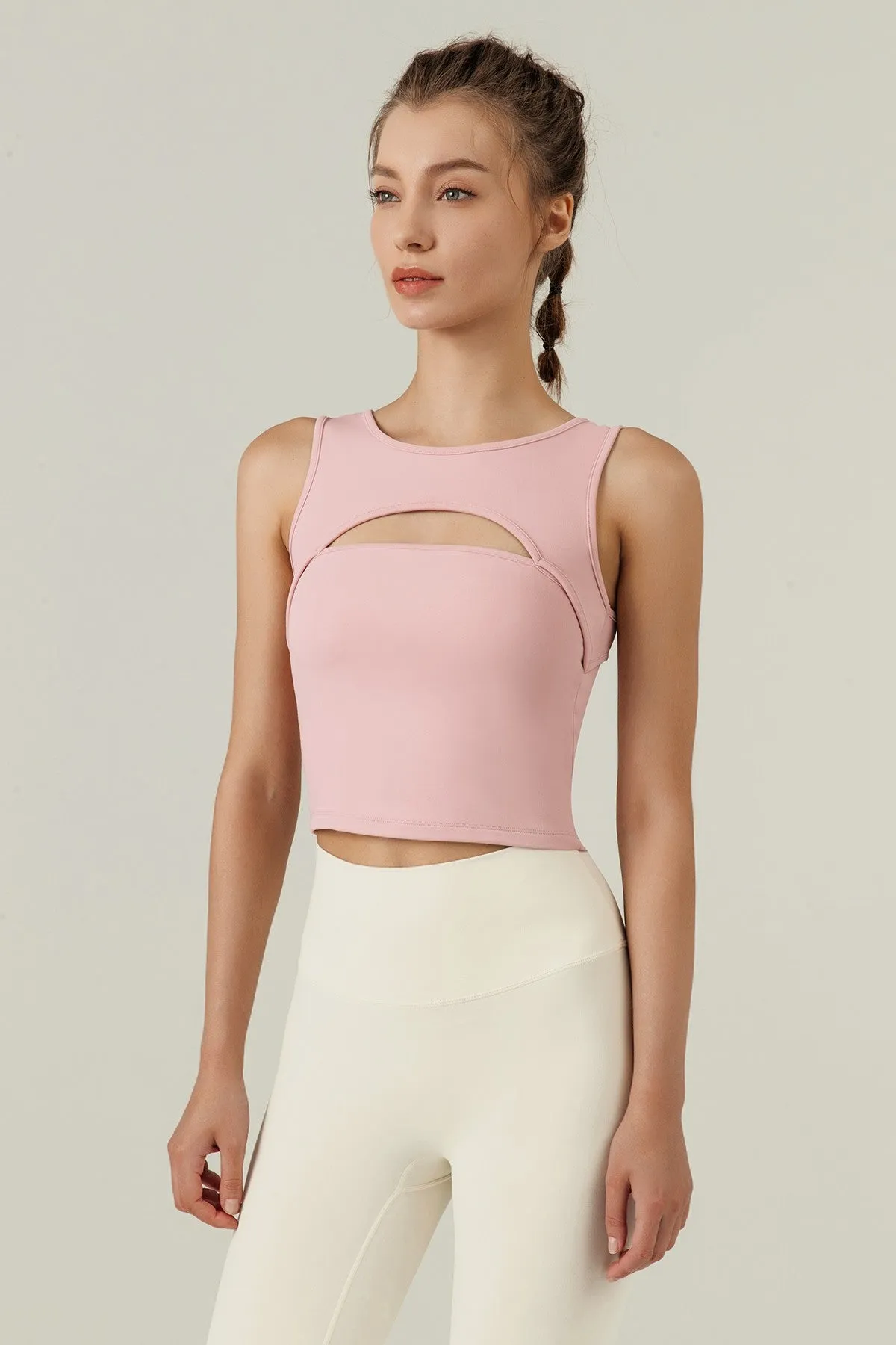 Cutout Tank Tops with Built-In Bra