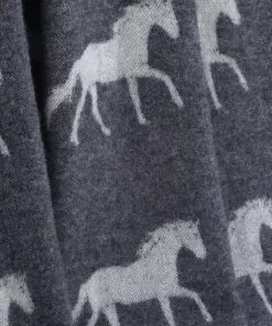 Dark Grey Horse Throw