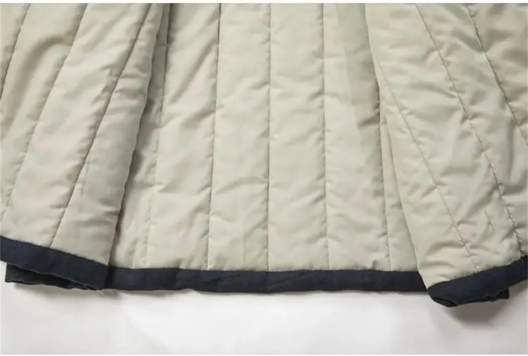 DBFBDTU Men Chinese Cotton Padded Jackets Vintage Jacket Loose Thick Coat Solid Long Sleeved Uniform