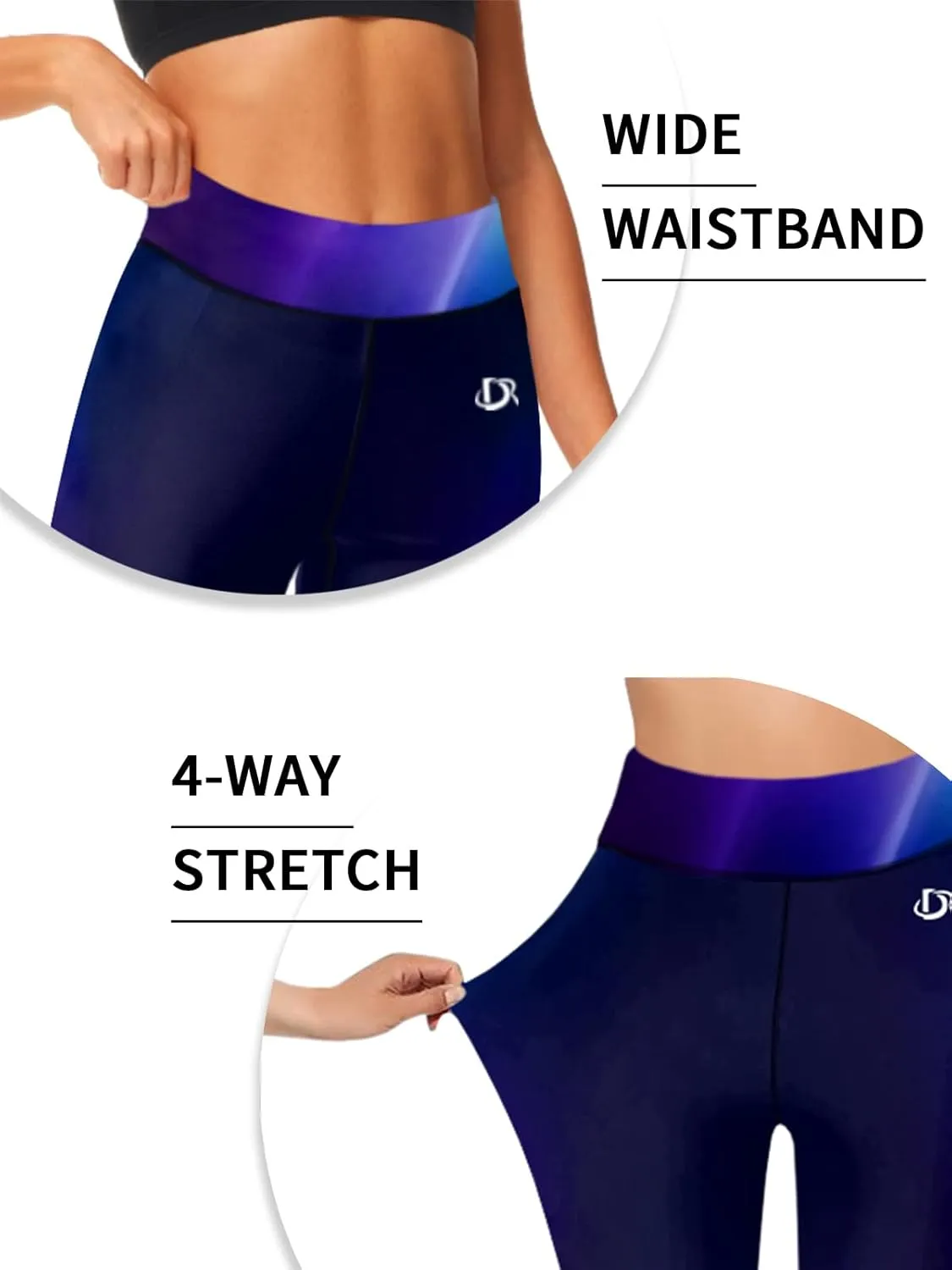 Deerose Print Swim Pants for Women Sun Protection High Waisted Swimming Leggings Rash Guard Pants