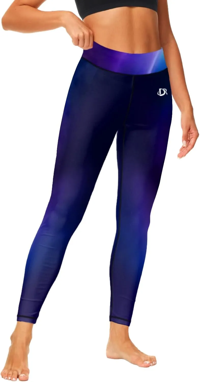 Deerose Print Swim Pants for Women Sun Protection High Waisted Swimming Leggings Rash Guard Pants