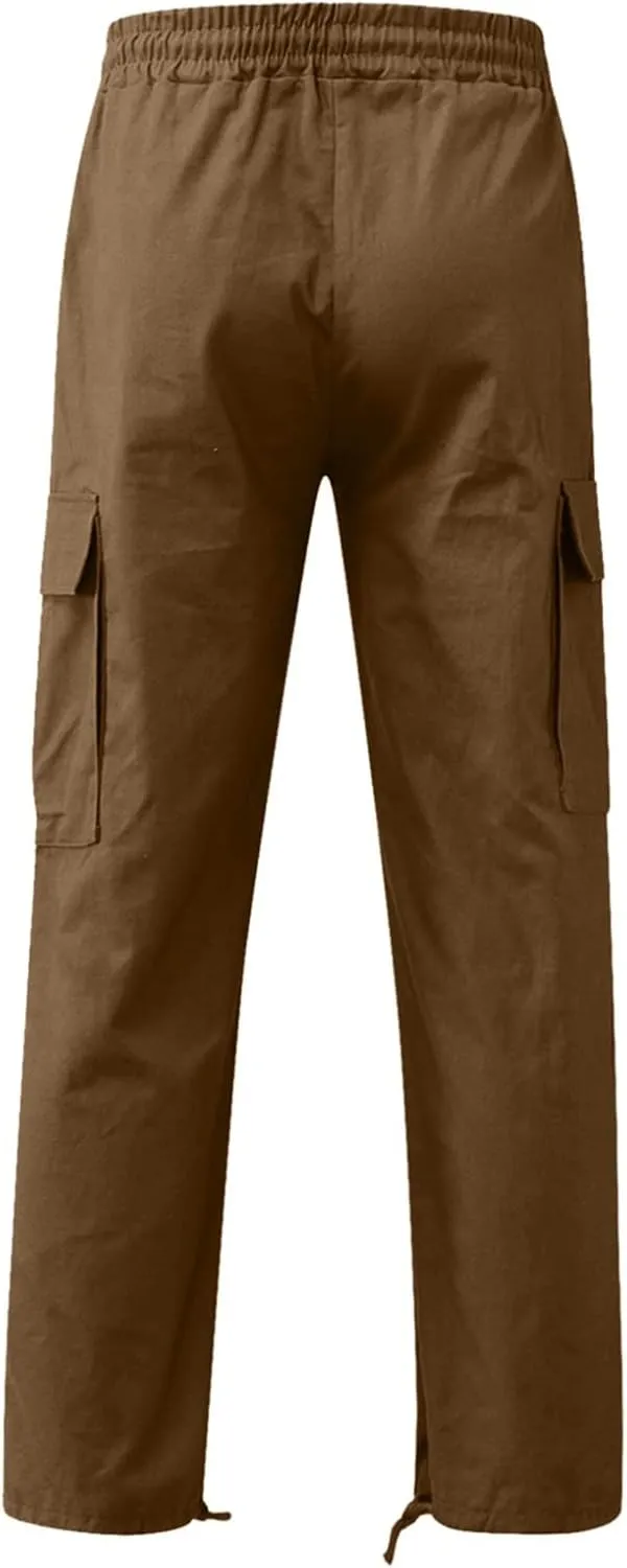 Dgoopd Cargo Pants for Men Stretch Hiking Pants Lightweight Tactical Pant Straight Leg Cargo Joggers Pants Outdoor Work Pants