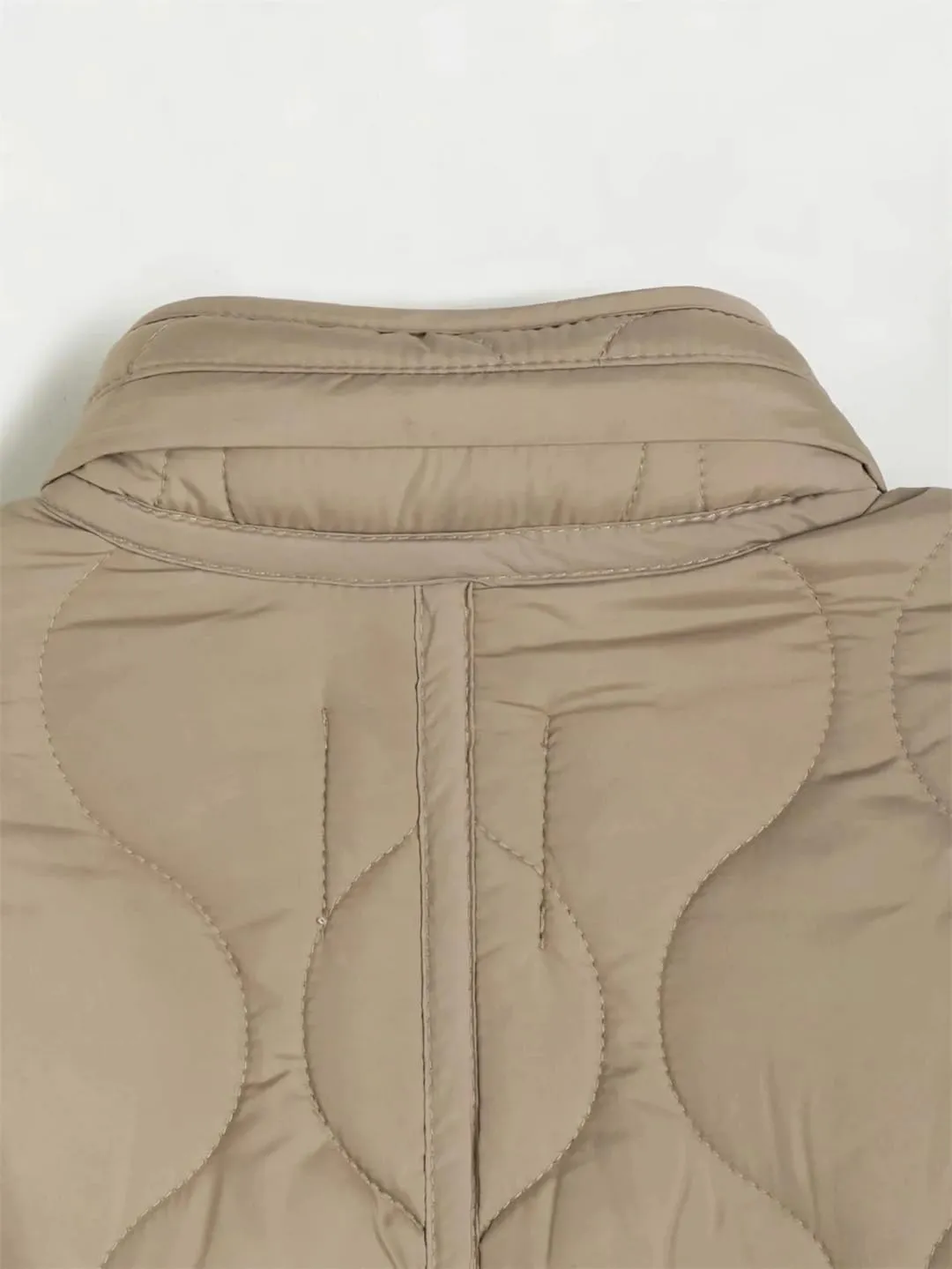 Disimlarl Women's Stand Collar Drawstring Design Cotton-Padded Jacket Jacket Short Cotton-Padded Coat