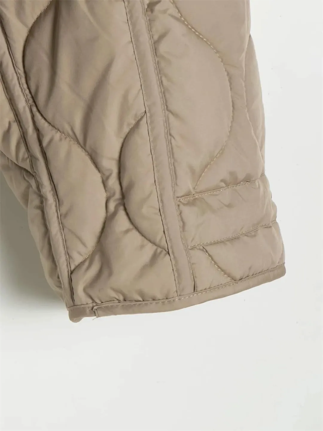 Disimlarl Women's Stand Collar Drawstring Design Cotton-Padded Jacket Jacket Short Cotton-Padded Coat