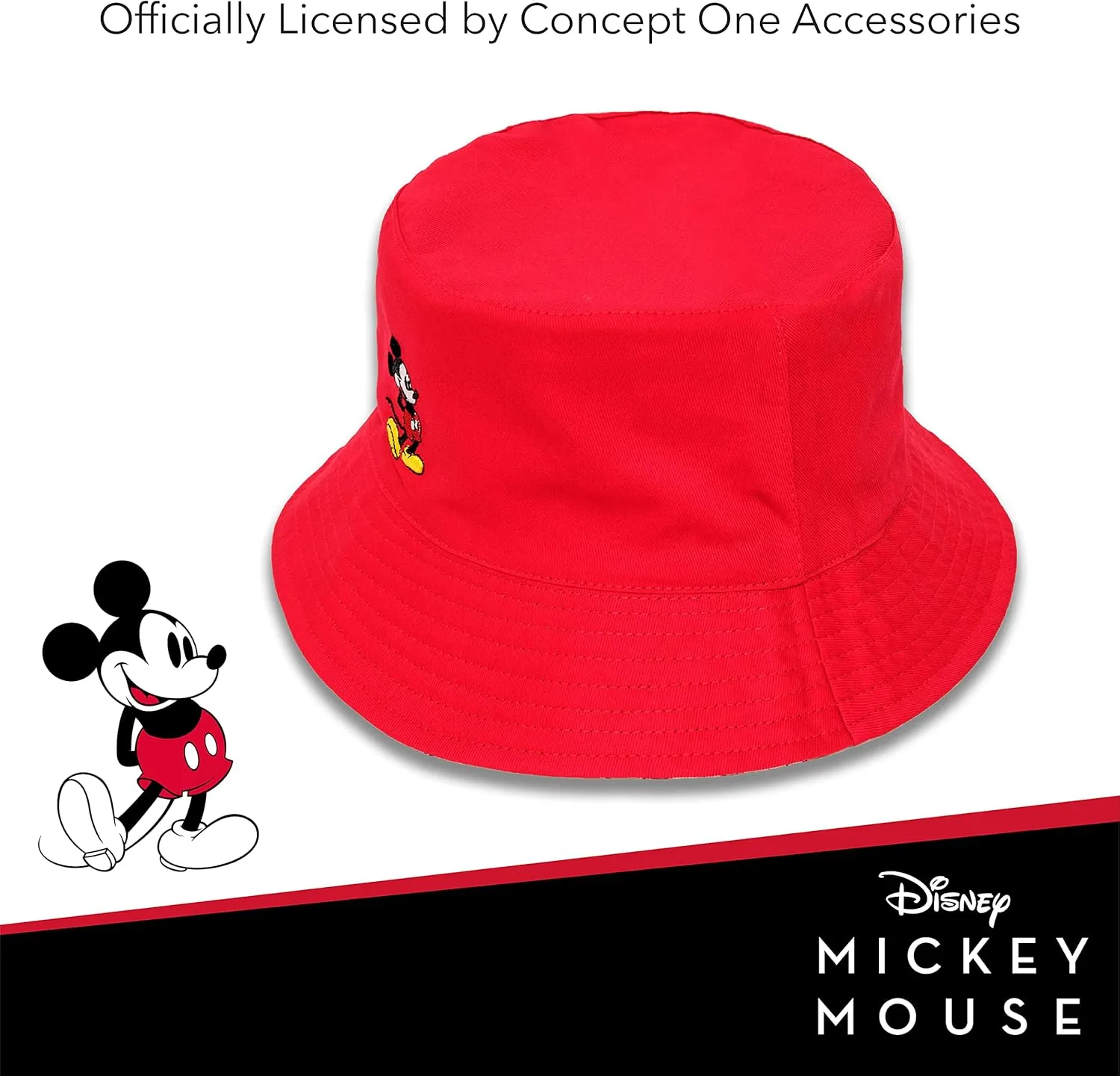 Disney Mickey Mouse Bucket Hat, Packable Travel Hat