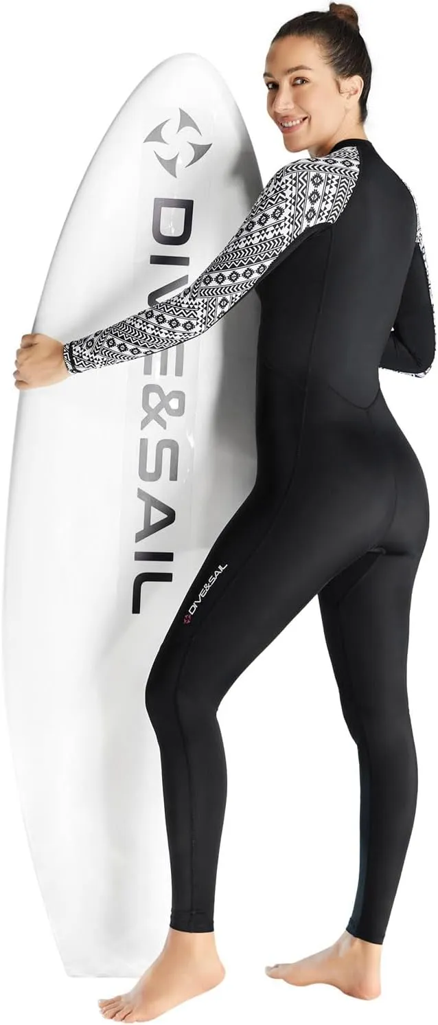 Dive Skin Full Body Rash Guard for Women Men Swimsuit Wetsuit Sport Skin Front Zipper One Piece for Diving Surfing Kayaking