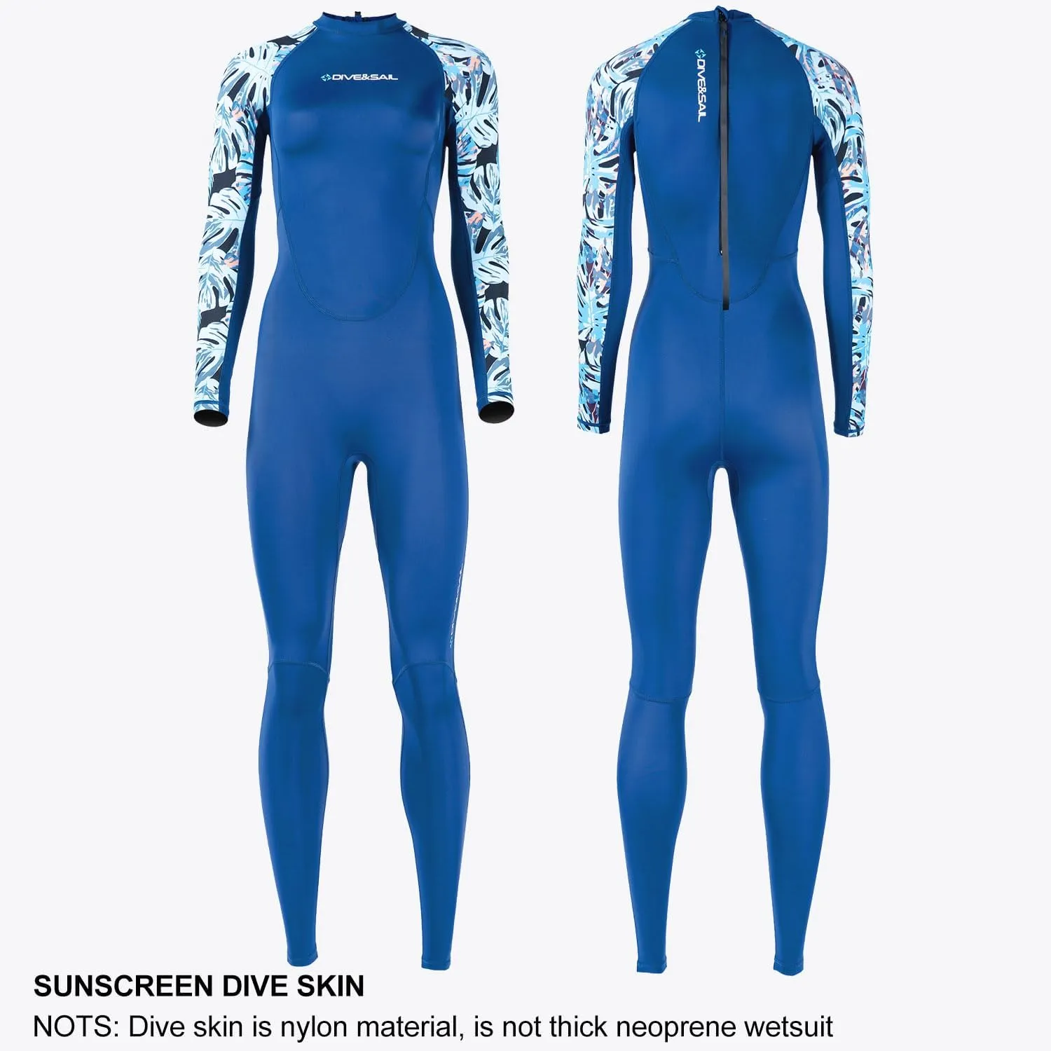 Dive Skin Full Body Rash Guard for Women Men Swimsuit Wetsuit Sport Skin Front Zipper One Piece for Diving Surfing Kayaking