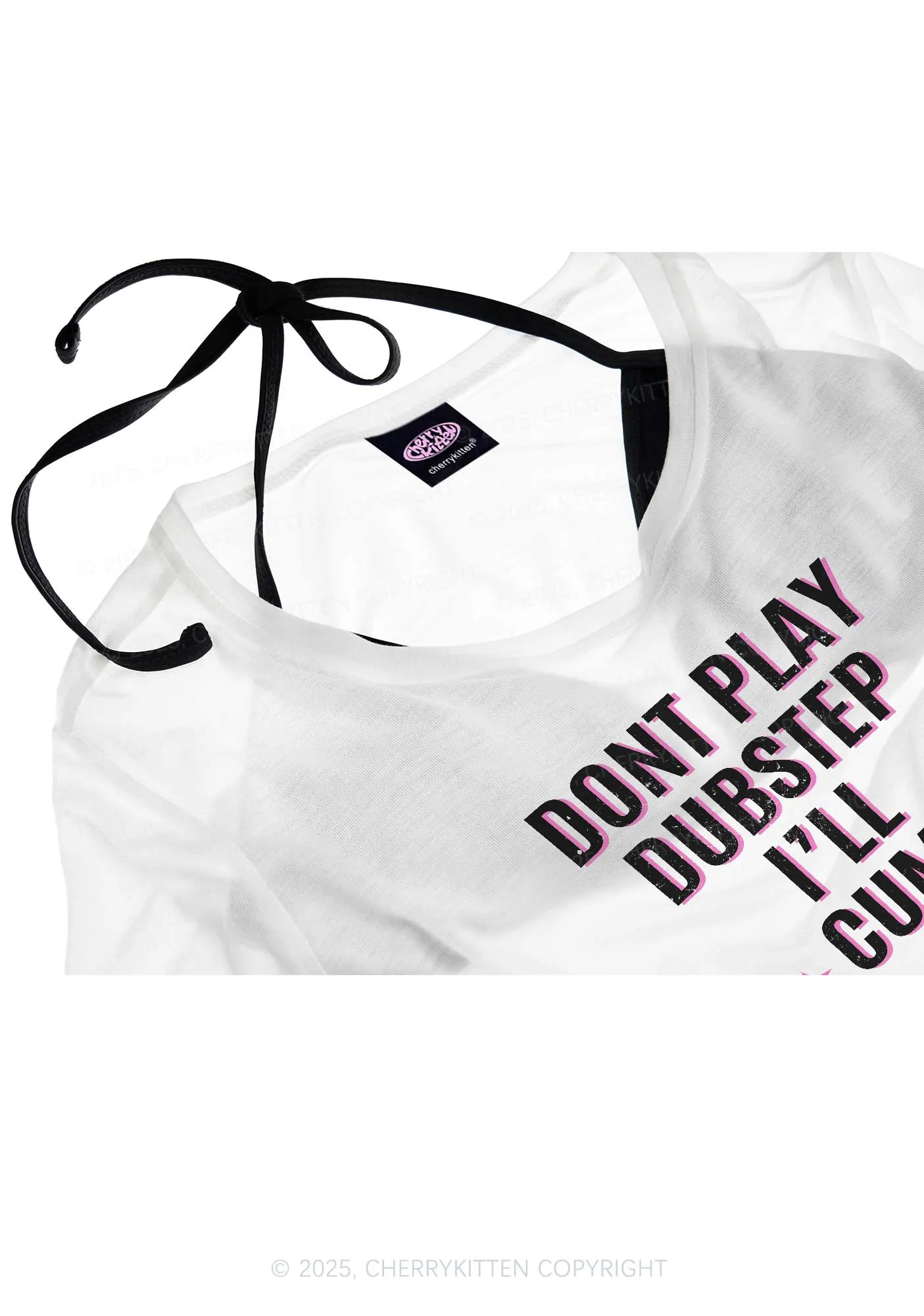 Dont Play Dubstep Y2K Sheer Boyfriend Tee Cherrykitten
