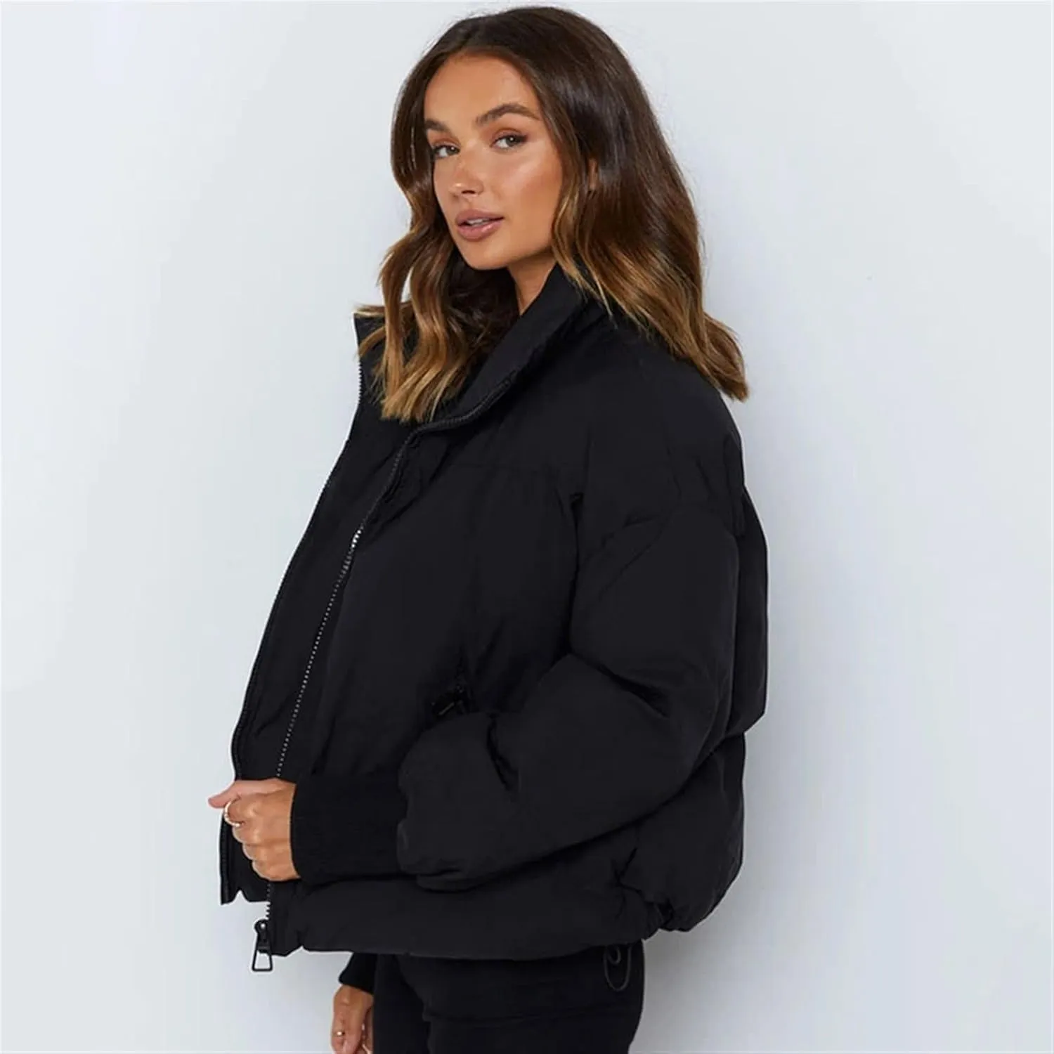Down jacket women Autumn Winter Jacket Women Thicken Warm Solid Casual Cotton-padded Outerwear Bubble Coats
