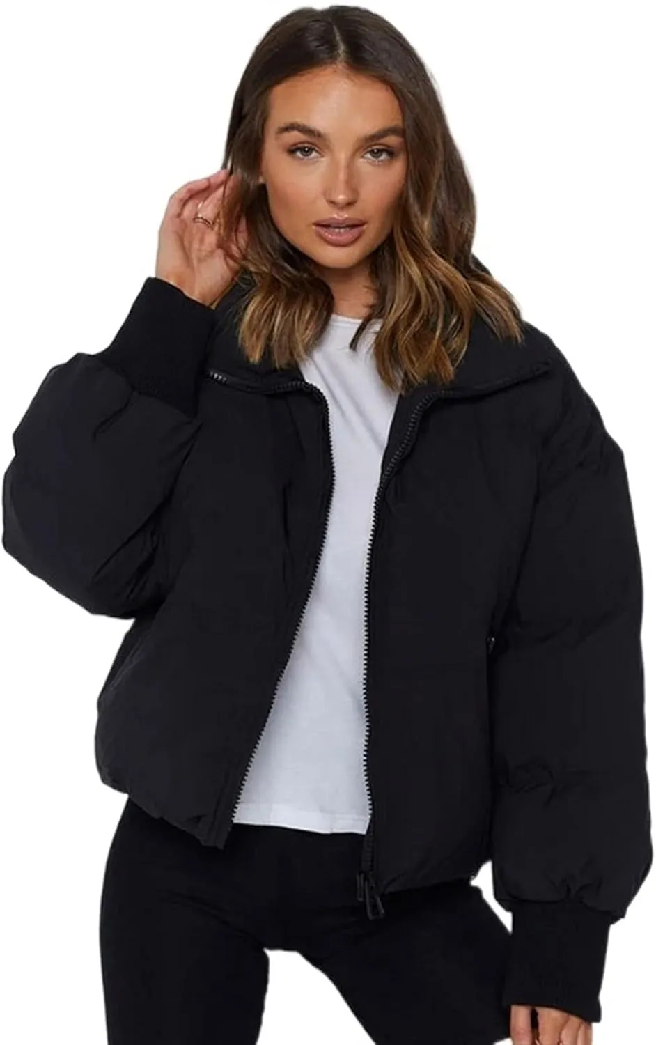 Down jacket women Autumn Winter Jacket Women Thicken Warm Solid Casual Cotton-padded Outerwear Bubble Coats