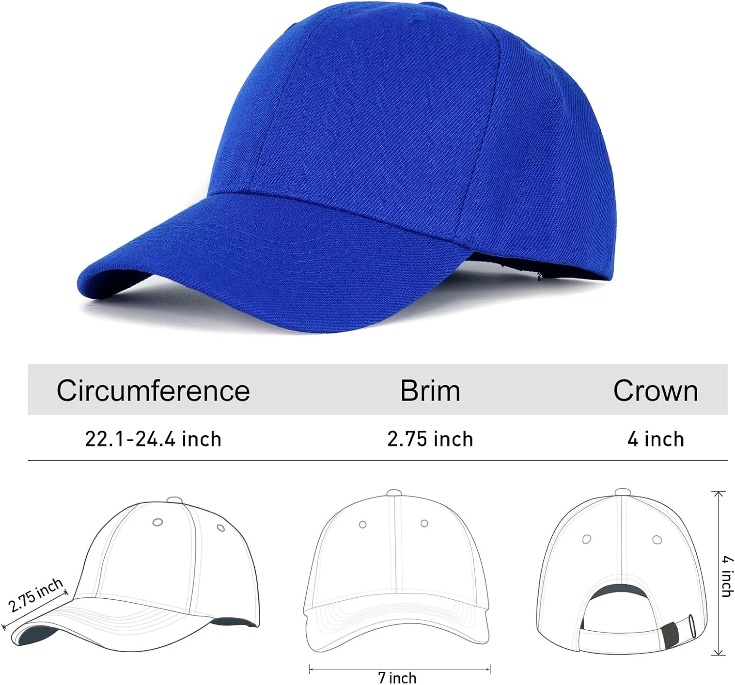 Edoneery Men Women Baseball Cap-Low Profile Adjustable Washed Cotton Golf Dad Hat
