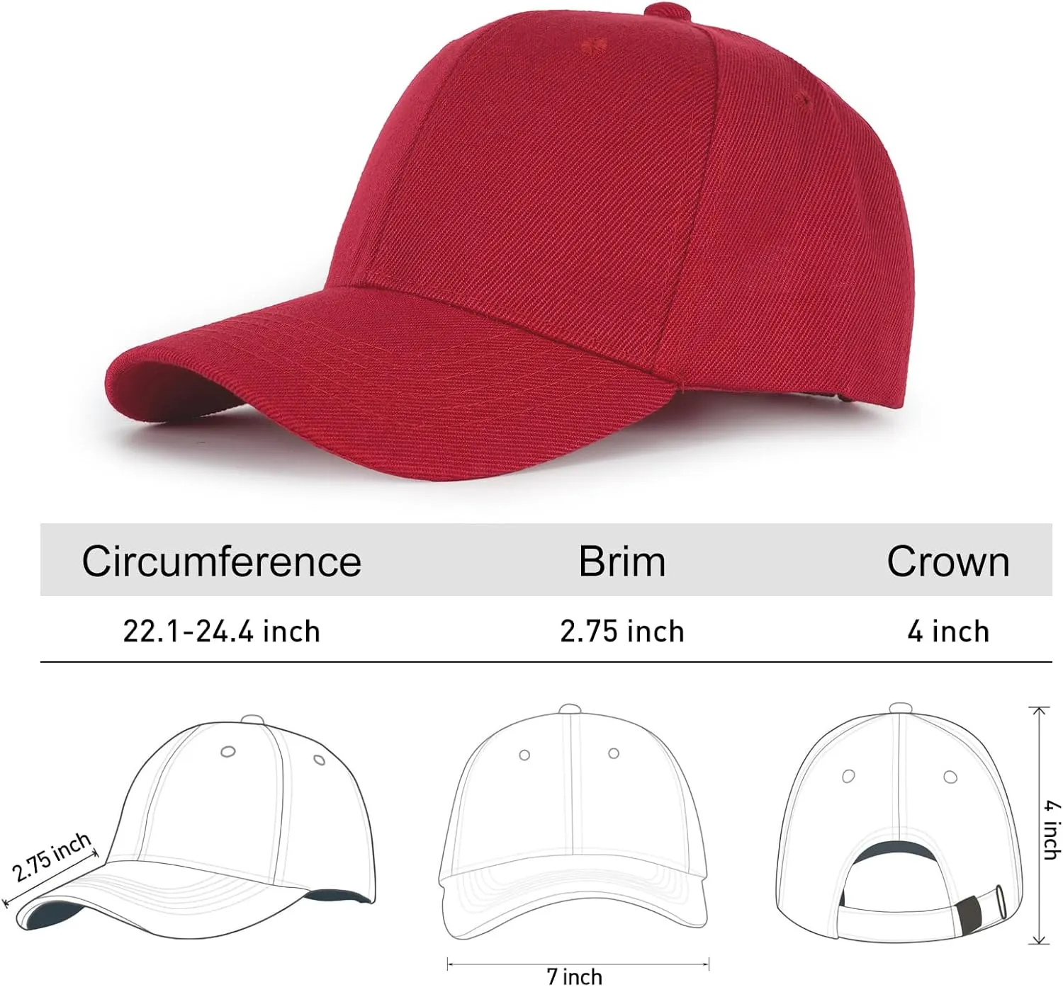 Edoneery Men Women Baseball Cap-Low Profile Adjustable Washed Cotton Golf Dad Hat