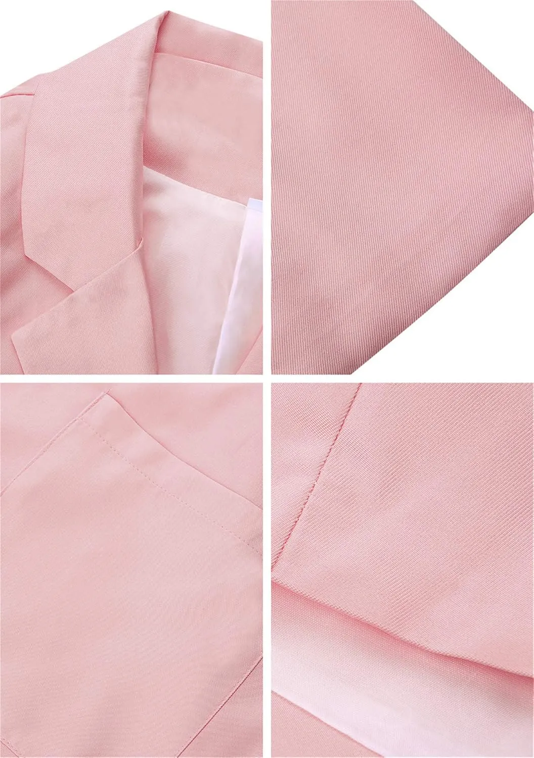 EFOFEI Women's Solid Color Blazer Round Neck Jackets Casual Slim Fit Long Sleeve Blazer Plus Size