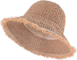 EINSKEY Women's Straw Bucket Hat - UV Protection Lightweight Packable Sun Hat for Outdoor Beach Travel Hiking