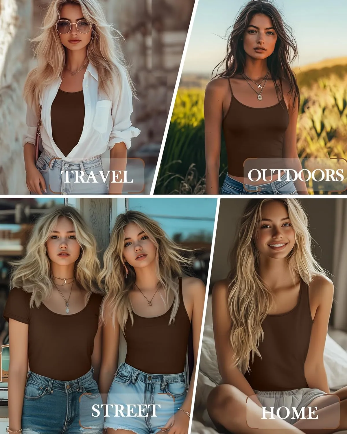 Ficerd 3 Pack Women's Cotton Tops Scoop Neck Short Sleeve T Shirt Summer Slim Fit Tank Top Basic Tight Camisole Tank