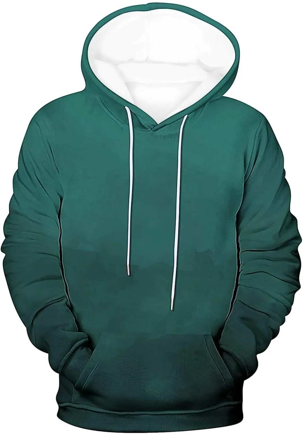 Finelylove Hoodies for Men Loose Fit Gradient Hoodies Pullover Long Sleeve Hooded Collar Drawstring Casual Sweatshirt