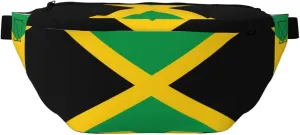 Flag Of Jamaica Stylish Crossbody Waist Pack - Versatile And Compact Travel Pouch For Hands-Free Storage, Black, PBYB-12185A