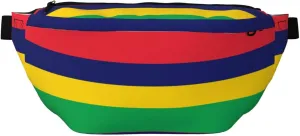 Flag Of Mauritius Stylish Crossbody Waist Pack - Versatile And Compact Travel Pouch For Hands-Free Storage, Black, PBYB-12185A