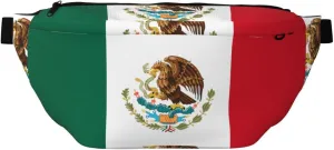 Flag Of Mexico Stylish Crossbody Waist Pack - Versatile And Compact Travel Pouch For Hands-Free Storage, Black, PBYB-12185A