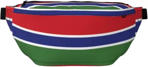 Flag Of The Gambia Stylish Crossbody Waist Pack - Versatile And Compact Travel Pouch For Hands-Free Storage, Black, PBYB-12185A
