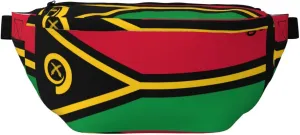 Flag Of Vanuatu Stylish Crossbody Waist Pack - Versatile And Compact Travel Pouch For Hands-Free Storage, Black, PBYB-12185A