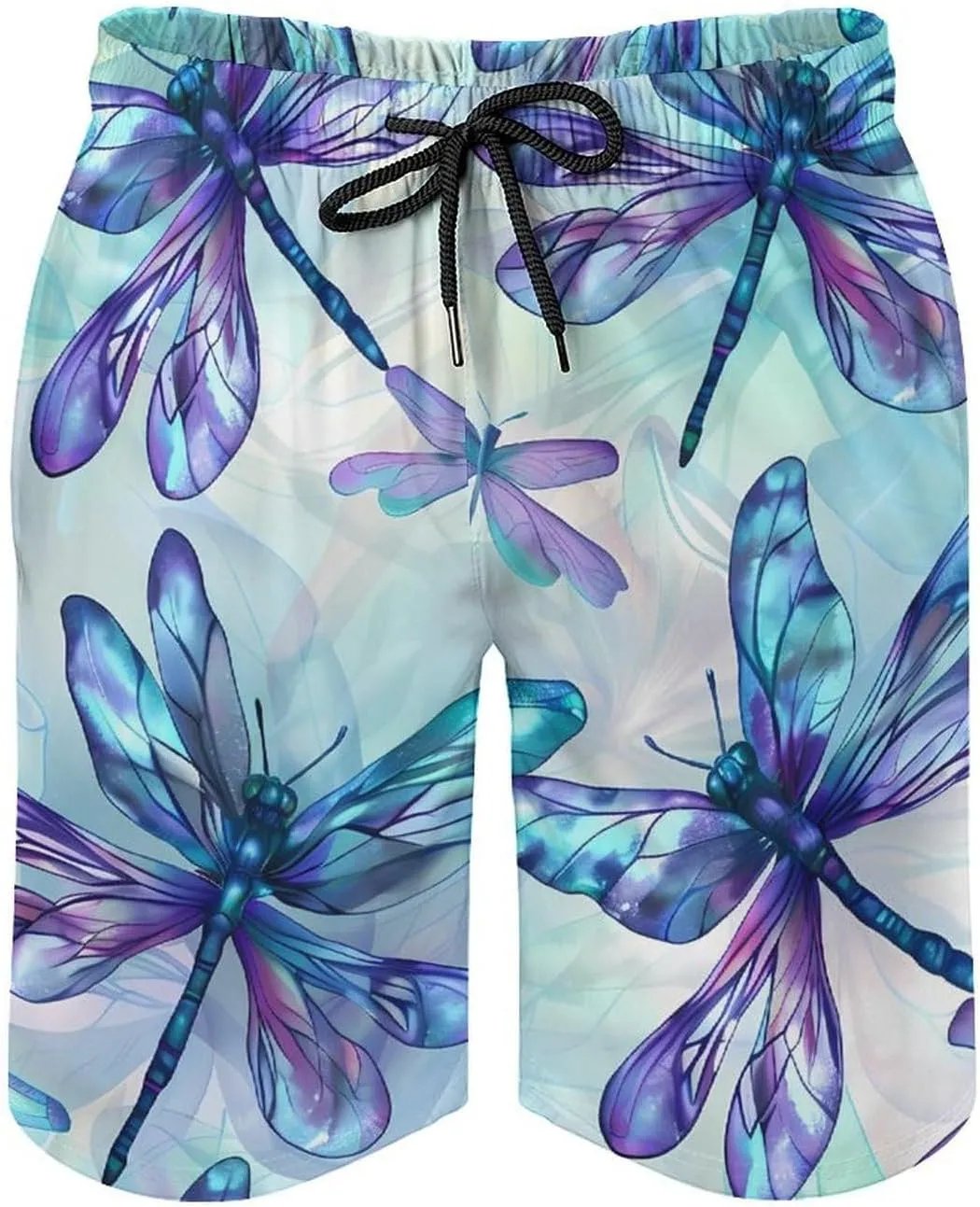 Flying Dragonflies Men's Swim Trunks Quick Dry Board Shorts Breathable Summer Beach Shorts Bathing Suits