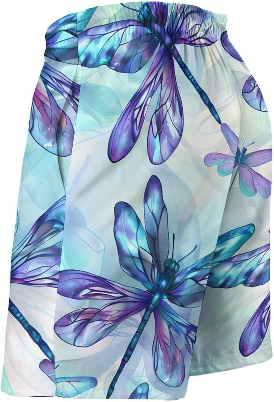 Flying Dragonflies Men's Swim Trunks Quick Dry Board Shorts Breathable Summer Beach Shorts Bathing Suits