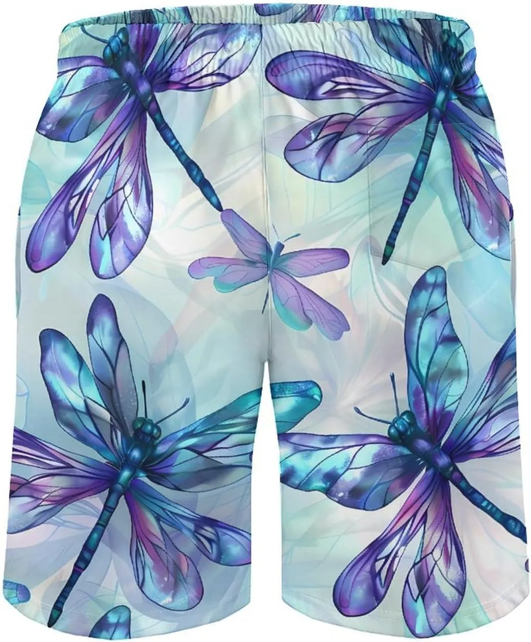 Flying Dragonflies Men's Swim Trunks Quick Dry Board Shorts Breathable Summer Beach Shorts Bathing Suits