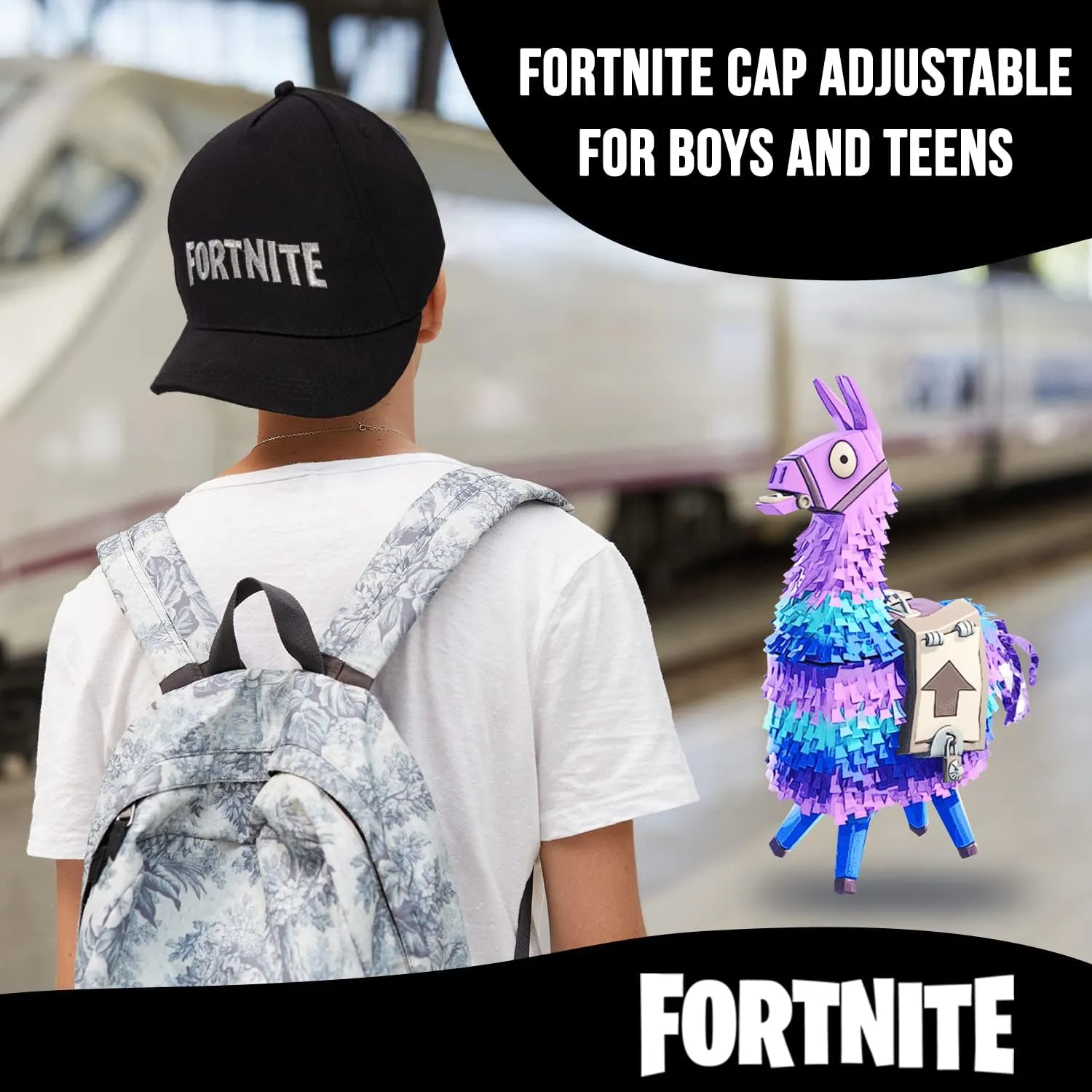 FORTNITE Baseball Cap for Boys, Quality Made Boys Hat and Fitted Cap, Flatbrim Baseball Hat with Sleek Design