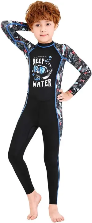 Full Body Kids Swimsuit One Piece Rash Guard Long Sleeve Wetsuit Skin for Girls Boys