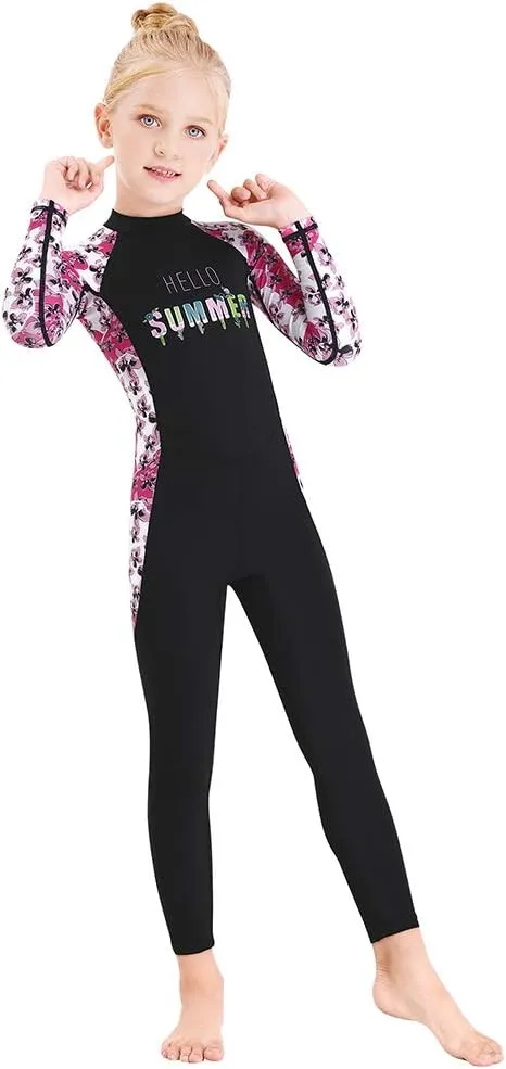 Full Body Kids Swimsuit One Piece Rash Guard Long Sleeve Wetsuit Skin for Girls Boys